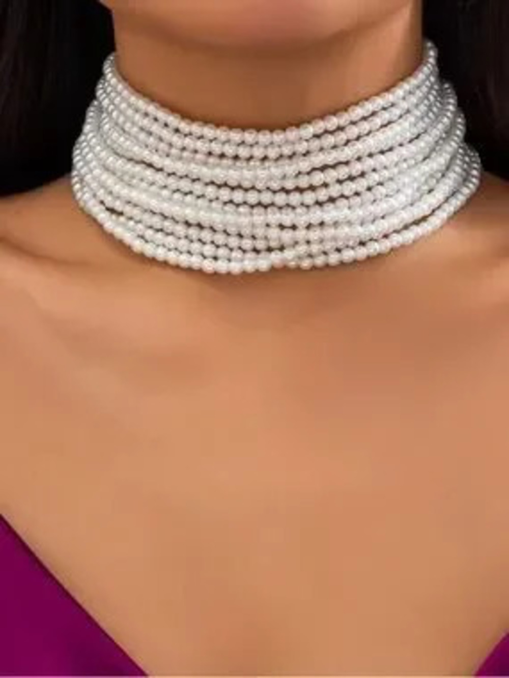 Classic Multi-Strand White Pearl Choker